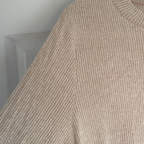 French Grey | Isadora Ribbed Sweater Dress | L | Tan - Picture 3 of 3